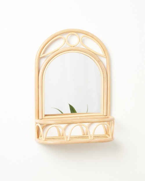 Oliver Bonas, Renu00e9e Rattan Storage Wall Mirror, £85