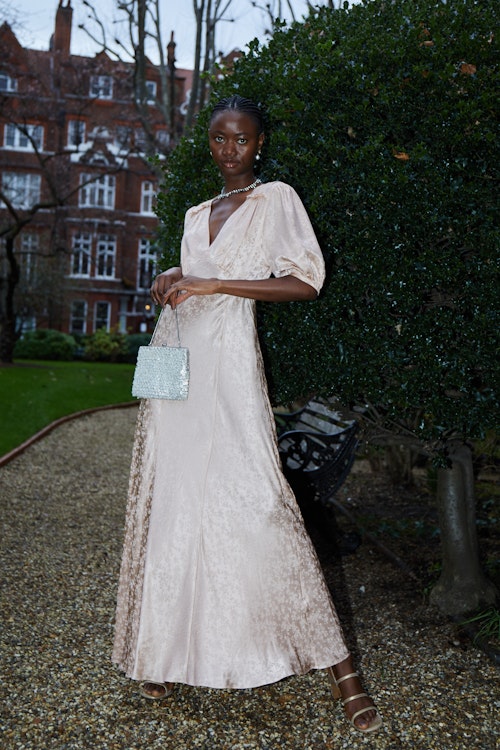 Blanca Puff Sleeve Jacquard Dress, £895