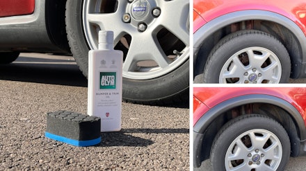 Before and after of using the Autoglym Bumper and Trim gel Before and after of using the Autoglym Bumper and Trim gel