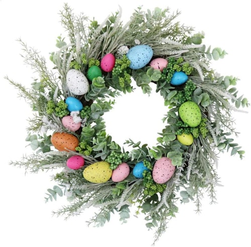 Easter Wreath with Colorful Eggs