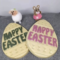 Happy Easter White Chocolate Dog Easter Egg