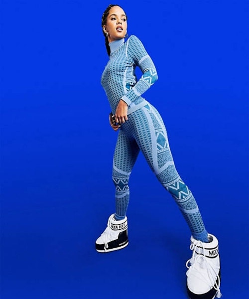 ASOS 4505 Ski Base Layer Legging In Retro Graphic Print