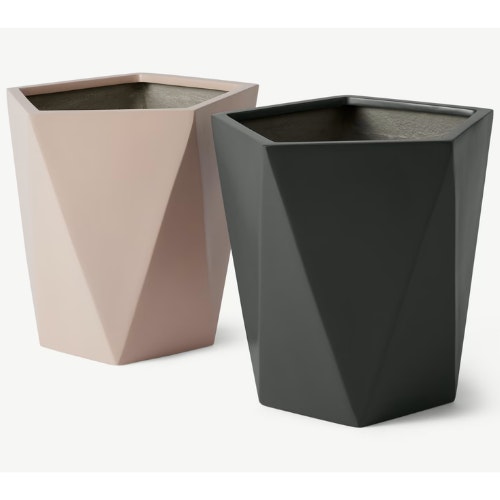 Baloo Set of 2 Geometric Large Fibreglass Planters