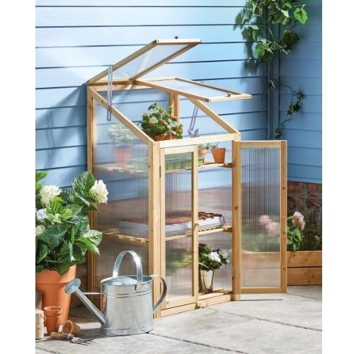 Natural Wooden Mini Greenhouse