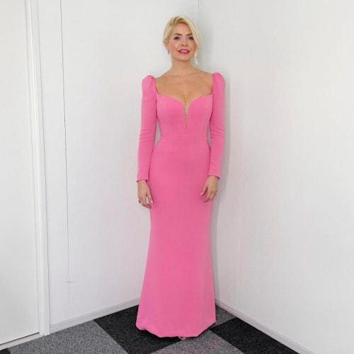 Holly Willoughby's pink plunge gown