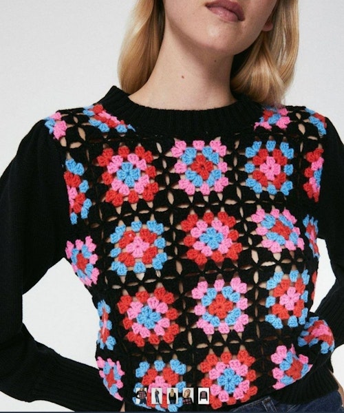 Crochet Front Knit Jumper
