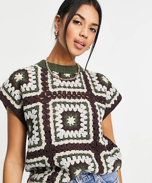 Whistles Crochet Sleeveless Jumper