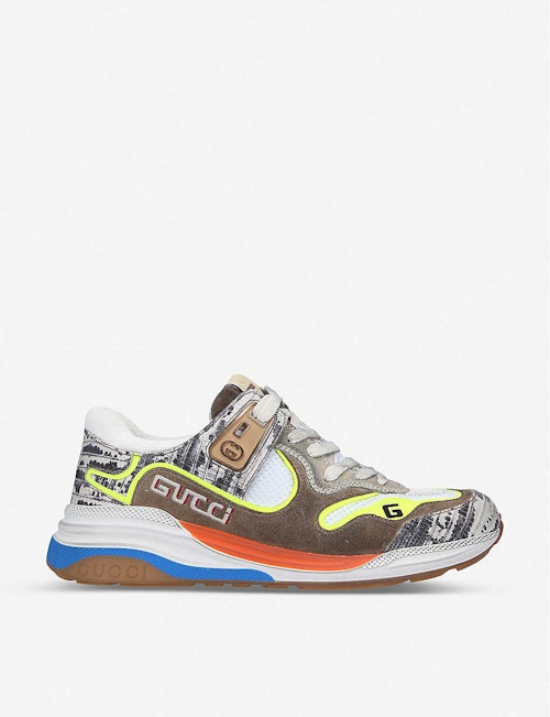 Gucci trainers Womens best prices Gucci, Women's Ultrapace Leather And Textile Trainers, £615