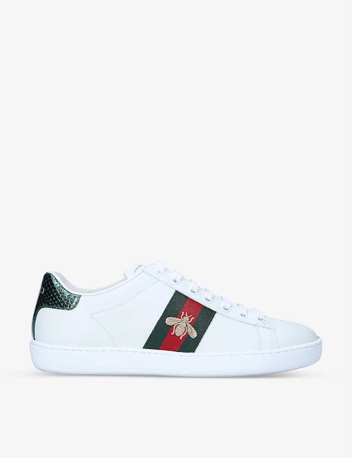Gucci trainers Womens best prices Gucci, Women's New Ace Bee Embroidered Leather Trainers, £480