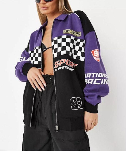 Purple Motorcross Zip Through Jacket