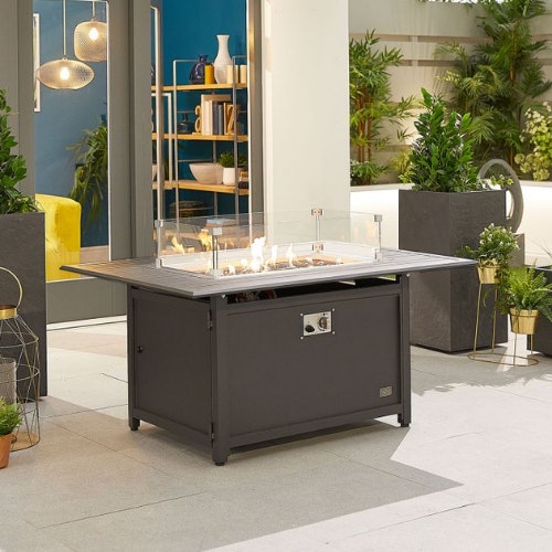Mercury 130cm x 90cm Rectangular Aluminium Firepit Table