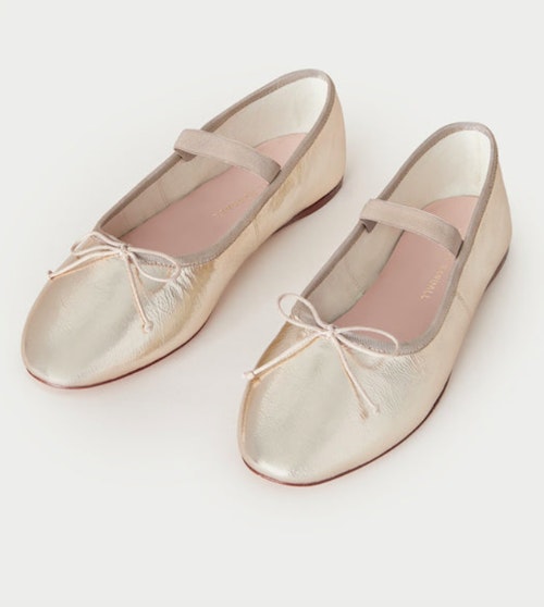 Loeffler Randall, Leonie Crinkle Champagne Ballet Flats, £190