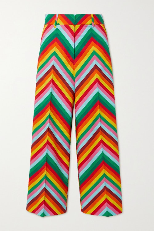 best going out trousers Valentino, Striped Cotton Poplin Culottes, £980