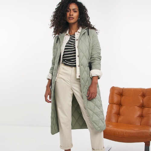 Soft Sage Adjustable Quilted Coat