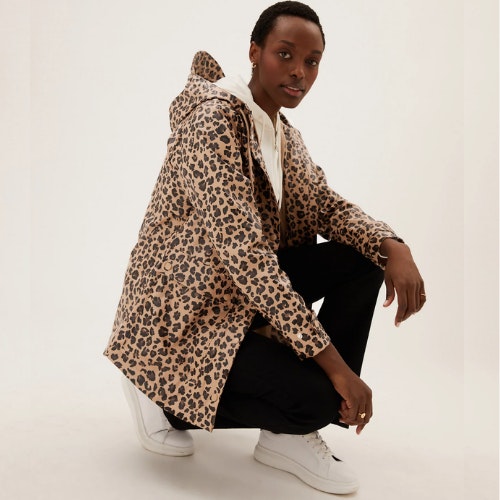 M&S Collection Rubber Animal Print Hooded Raincoat