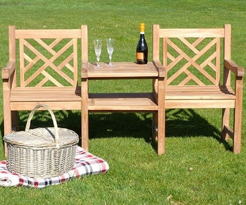Key Wood Solid Teak Garden Bench