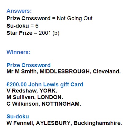 Issue 5 Answers & Winners Issue 5 Answers & Winners