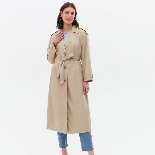 ONLY Stone Belted Long Trench Coat