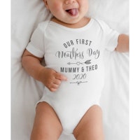 Personalised Our First Mother's Day Baby Grow