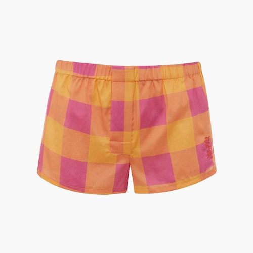 Best Womens pyjamas Les Boys Les Girls, Giant Print Gingham Pyjama Shorts Pink & Citrus, £38