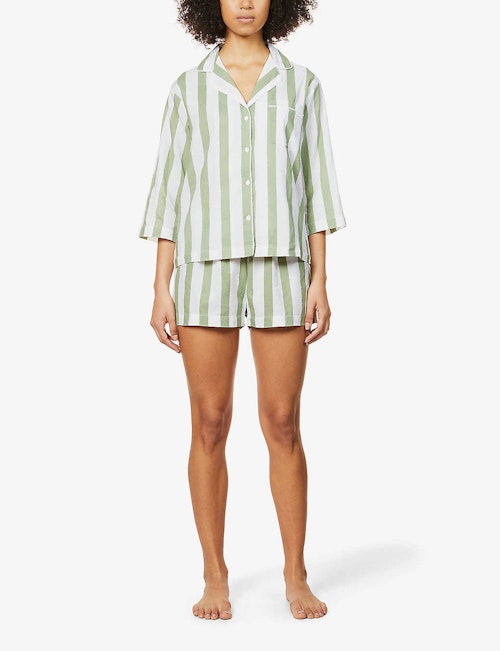 Best Womens pyjamas HONNA, Striped Cotton Poplon Shirts Pyjama Set, £110