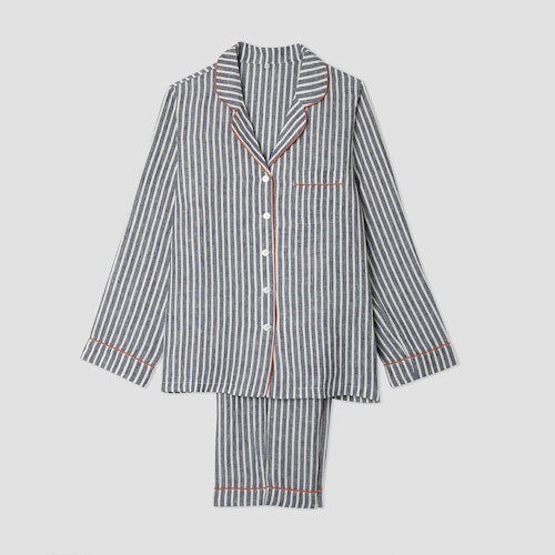 Best Womens pyjamas Piglet, Midnight Stripe Linen Pyjama Trouser Set, WAS £110 NOW £59