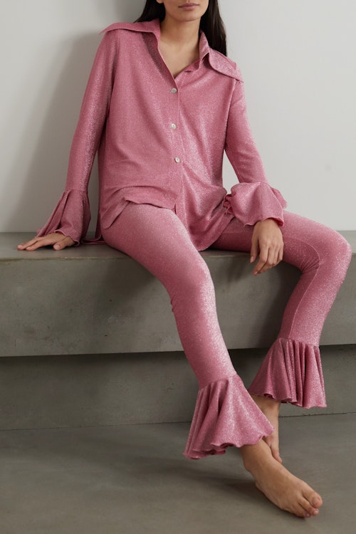 Best Womens pyjamas Sleeper, Saturn Metallic Knit Shirt And Pants Set, £223