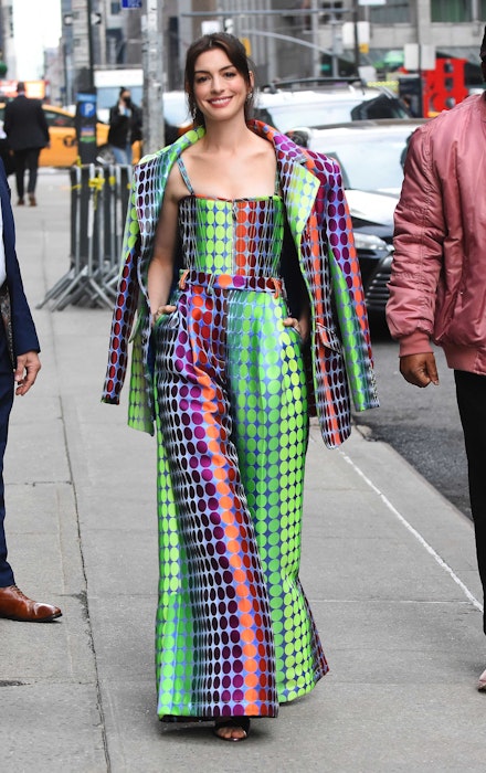 Anne Hathaway wearing Christopher John Rogers Anne Hathaway wearing Christopher John Rogers