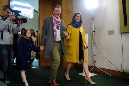 Nazanin at the press conference Nazanin at the press conference
