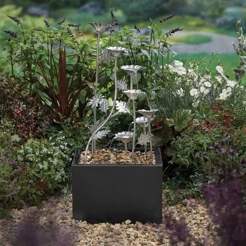 Playful meadow water feature, floral