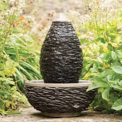 SLATE WATER FEATURE WITH LED LIGHT