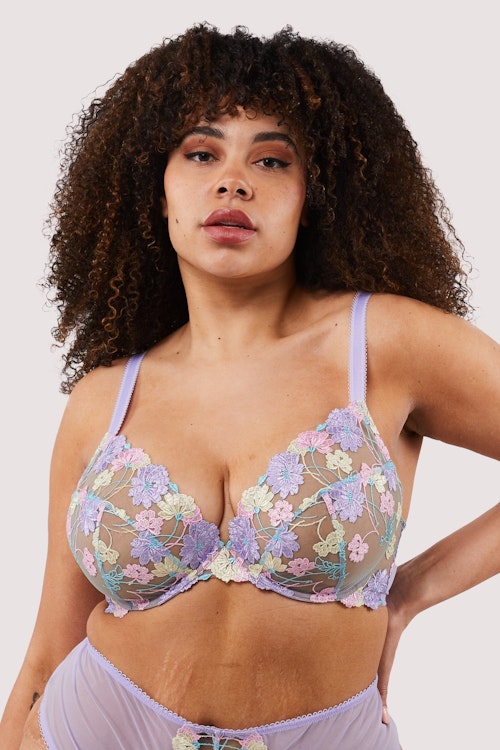 Playful Promises, Luna Pastel Embroidery Picot Elastic Bra, £45