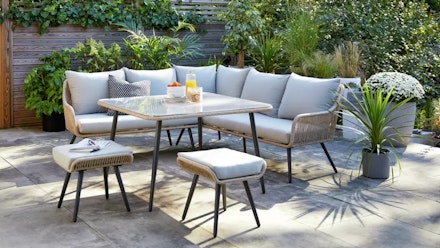 Habitat Malta 6 Seater Steel Corner Dining Set Habitat Malta 6 Seater Steel Corner Dining Set