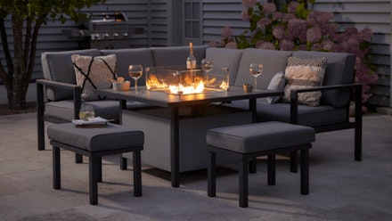 Aruba Corner Dining Set With Firepit Aruba Corner Dining Set With Firepit
