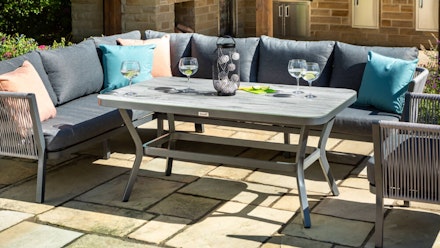 Hartman Dubai Rectangular Corner Casual Dining Bench Set Hartman Dubai Rectangular Corner Casual Dining Bench Set