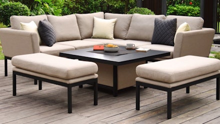 Maze Outdoor Fabric Pulse Square Corner Dining Set With Rising Table Maze Outdoor Fabric Pulse Square Corner Dining Set With Rising Table