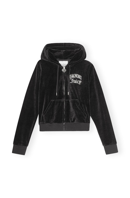 GANNI x Juicy Couture Velvet Track Zipper Hoodie Sweatshirt, £175