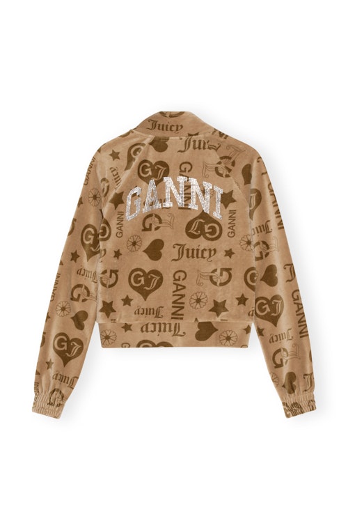 GANNI x Juicy Couture GANNI X Juicy Logo Velvet Track Zipper Sweatshirt, £175