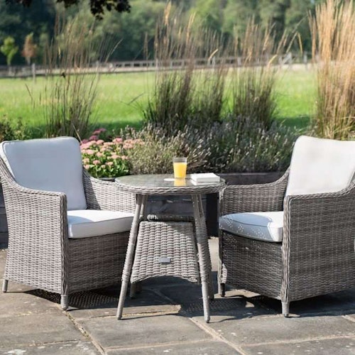 Luxury Bistro Set in Stone Rattan