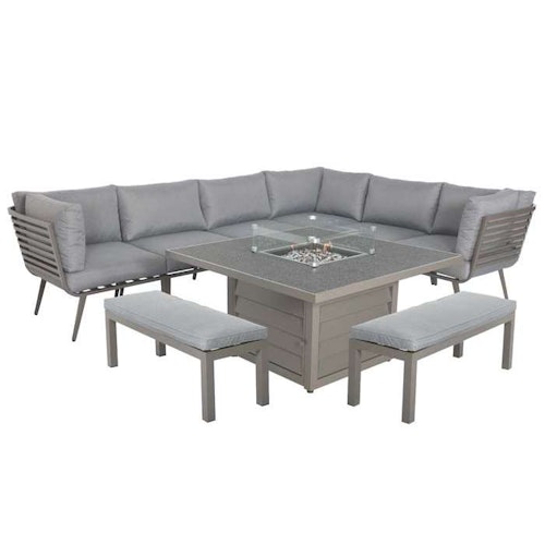 Primrose Living seating with fire pit