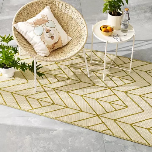 Fab Hab Sydney Outdoor Rug in Gold & Cream