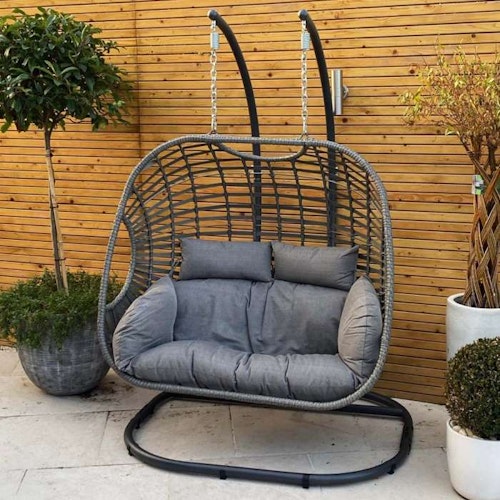 Luxury Rattan Double Hanging Egg Chair by Primrose Living