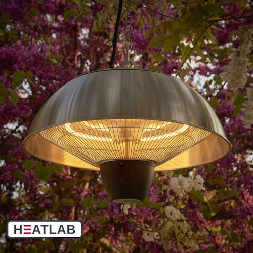 1.5kW IP34 Hanging Patio Heater in Stainless Steel by Heatlabu00ae