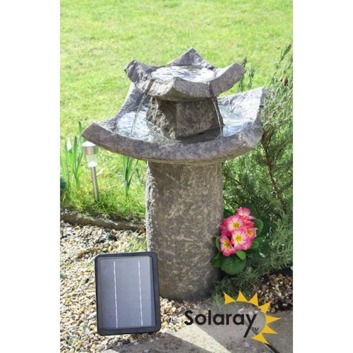 Pavillion Solar Bird Bath Water Feature by Solaray