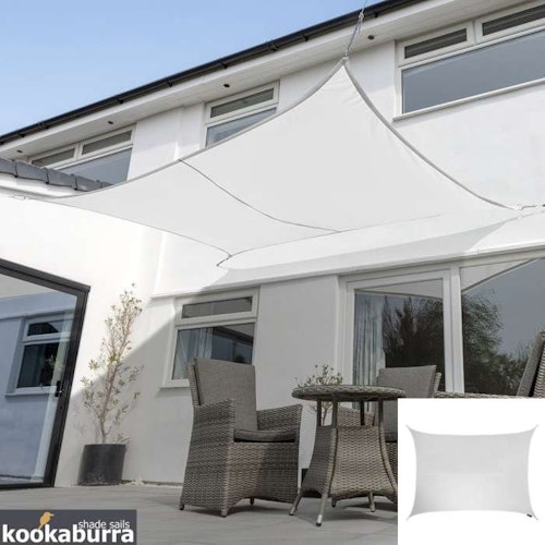 Kookaburrau00ae 6mx5m Rectangle Polar White Breathable Party Shade Sail