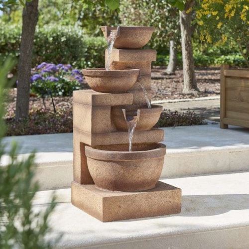 Kendal 4-Tier Cascade Water Feature with Lights by Ambientu00e9