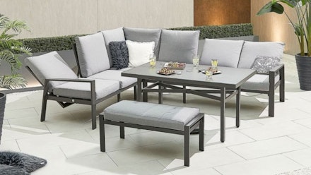 Enna Reclining Left Corner Dining Set with Rising Table & 3 Footstools Enna Reclining Left Corner Dining Set with Rising Table & 3 Footstools