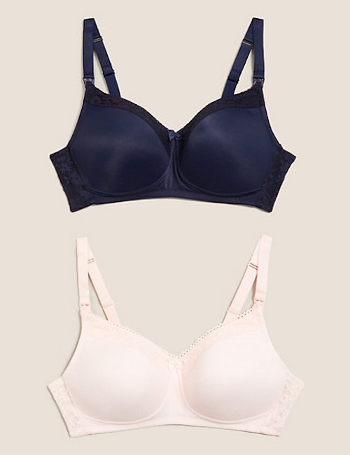 M&S, 2pk Maternity Lace Trim Nursing Bras B-G, £30