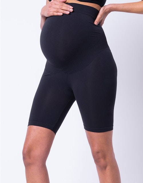 Seraphine, Black Hug-a-Bump Maternity Shorts, £25