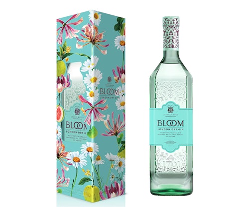 Bloom London Dry Gin & Gift Box With Floral Citrus Botanicals, 70cl